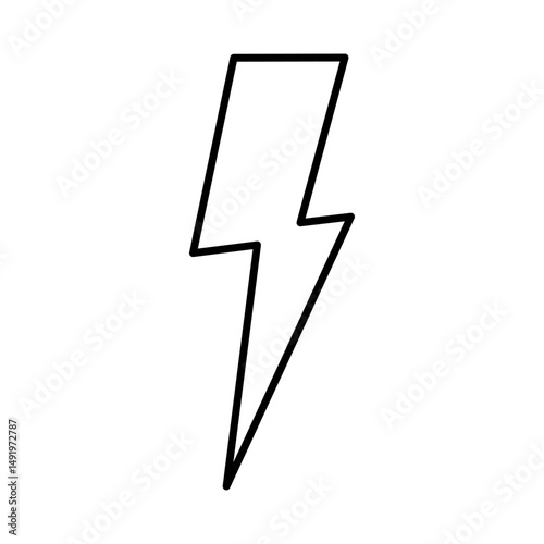 Lightning Strike Symbol: A clean, minimalist depiction of a striking lightning bolt, presented as a bold graphic, ready to convey impact and energy.