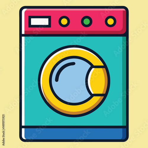 Washing Machine Clipart – Vector Illustration for Home Appliances and Laundry Designs