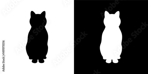 Cat Stretching in Silhouette Variation 