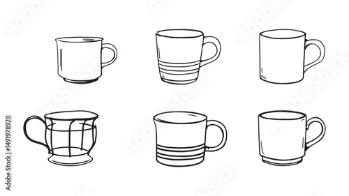 Steel Mug Holder line art kitchen decor
