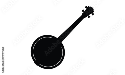 Banjo silhouette, Banjo icon vector illustration on a white background