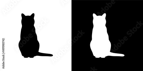Feline Leaping Silhouette Variation 