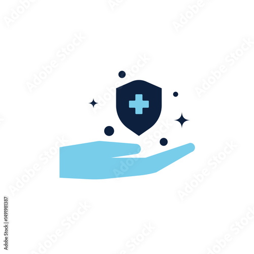 Washing hand icon flat style. How to wash your hand icon