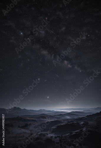 Stunning night sky, billions of stars scattered across the inky blackness ,  wonder,  black