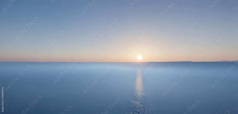 Fototapeta premium Gentle ombre from pale to deep sky blue, calming effect , modern, digital