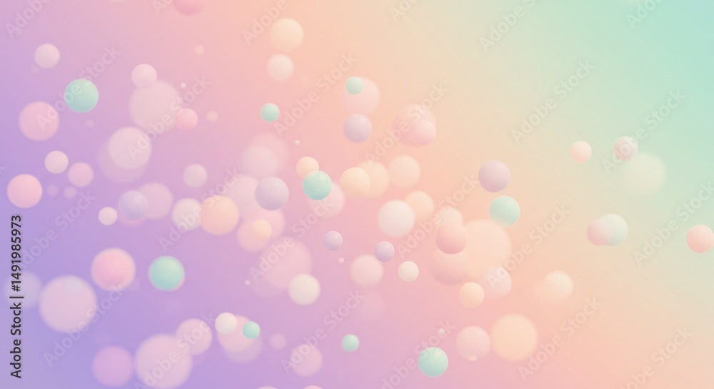 Obraz premium Pastel gradient background with floating spheres