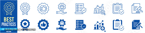 Best practices icon set. Editable line icons collection. Vector illustration.