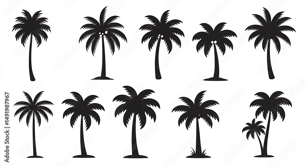 Obraz premium Palm Silhouette Collection AI Generated