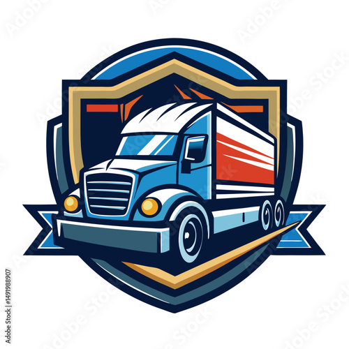 Truck Transportation Logo Design Concept – Vector Art & Illustration for Logistics


