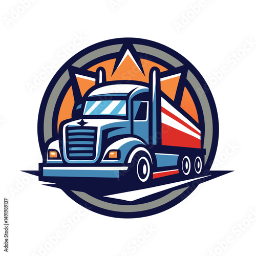 Truck Transportation Logo Design Concept – Vector Art & Illustration for Logistics

