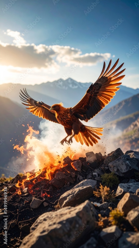 Obraz premium Phoenix Rises from the Ashes 