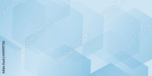 Abstract art vector illustration on soft blue background with hexagon shapes
