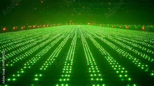 Lush green rows nature background