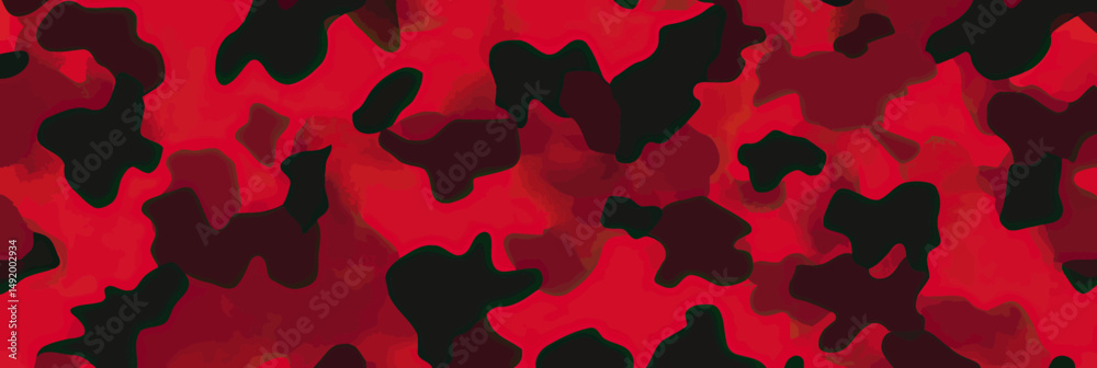 Red black dark red abstract seamless military camouflage pattern background texture digital flat design illustration for fabric textile and print