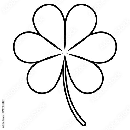Four-leaf-clover vector graphic for shirts, crafts, and festive decor.