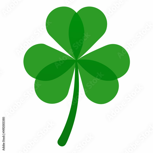 Four-leaf-clover vector graphic for shirts, crafts, and festive decor.