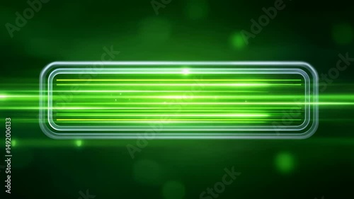 Vibrant Green Light Streaks Creating Dynamic Background with Translucent Frame