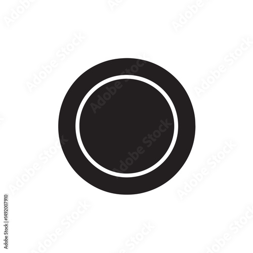 Round Plate Outline Vector Graphic
