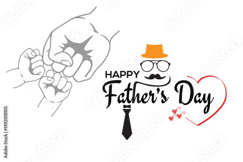 Heartfelt Father's Day Design with Hand Sketch and Loving Tribute Vector illustrations.