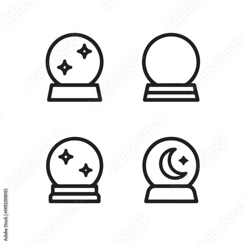 Crystal Ball Outline Icon Bundle