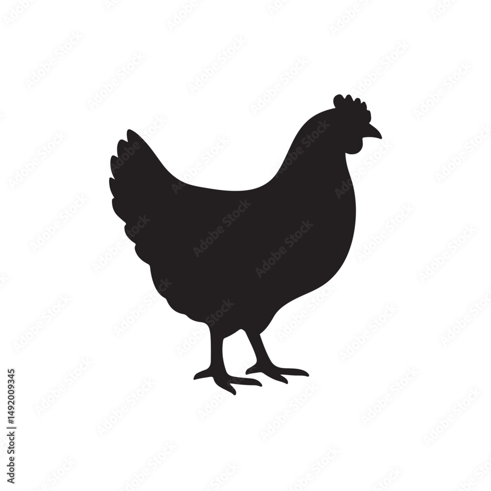 Hen Side View Silhouette Hen Side View Silhouette