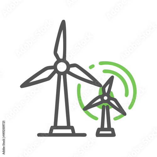 Wind Turbine Icon for Renewable Energy Projects, Clean Power Resources, Environmental Sustainability Materials, Alternative Energy Education and Green Technology Blogs