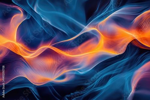 Abstract blue and orange wave pattern background