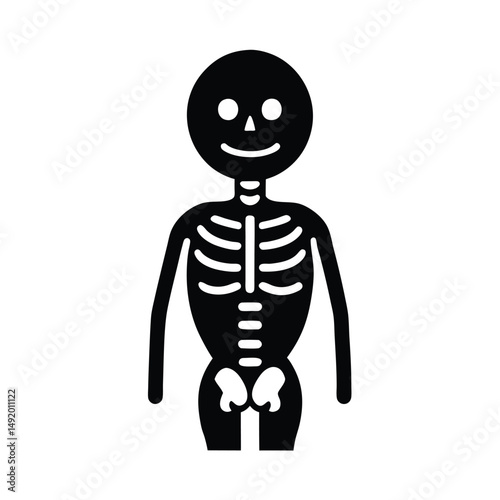 human skull with skeleton