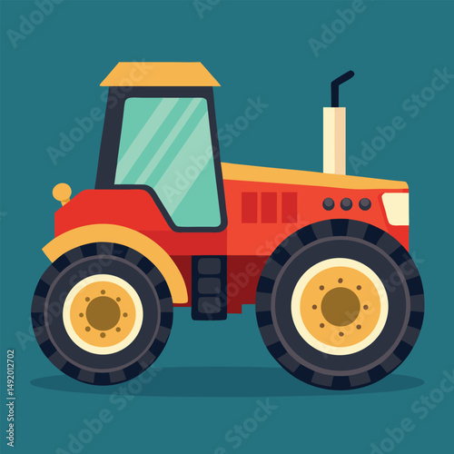 Tractor Clipart Vector Illustration – Farm Equipment Icon for Agriculture Design

