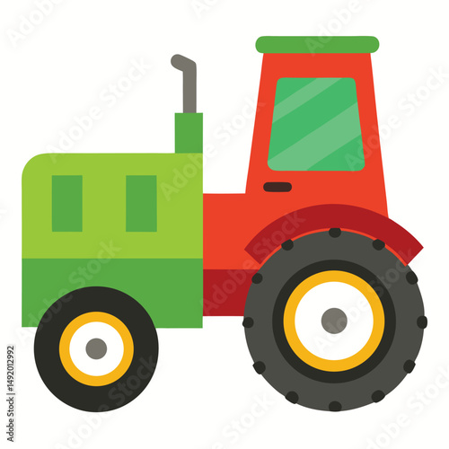 Tractor Clipart Vector Illustration – Farm Equipment Icon for Agriculture Design

