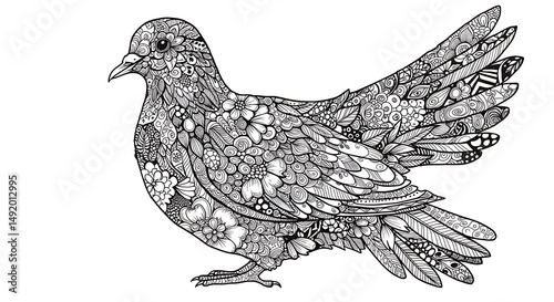 Wallpaper Mural Ornate pigeon illustration Torontodigital.ca