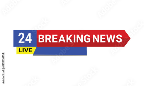 Breaking news background banners set. Breaking news, live broadcast, news screensaver on white background.
