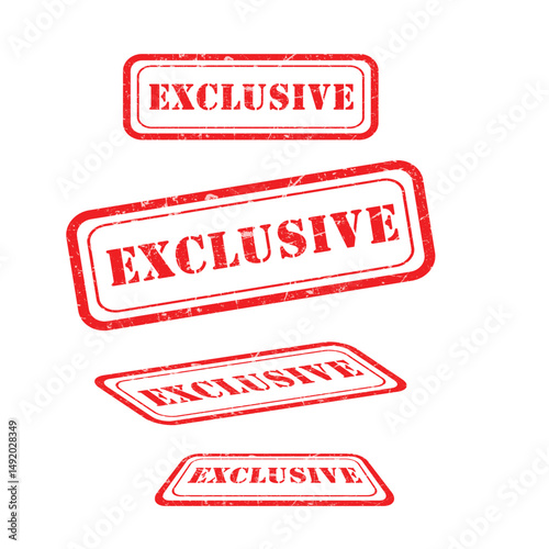 Red Exclusive Stamp Set – Vintage Rubber Mark Collection