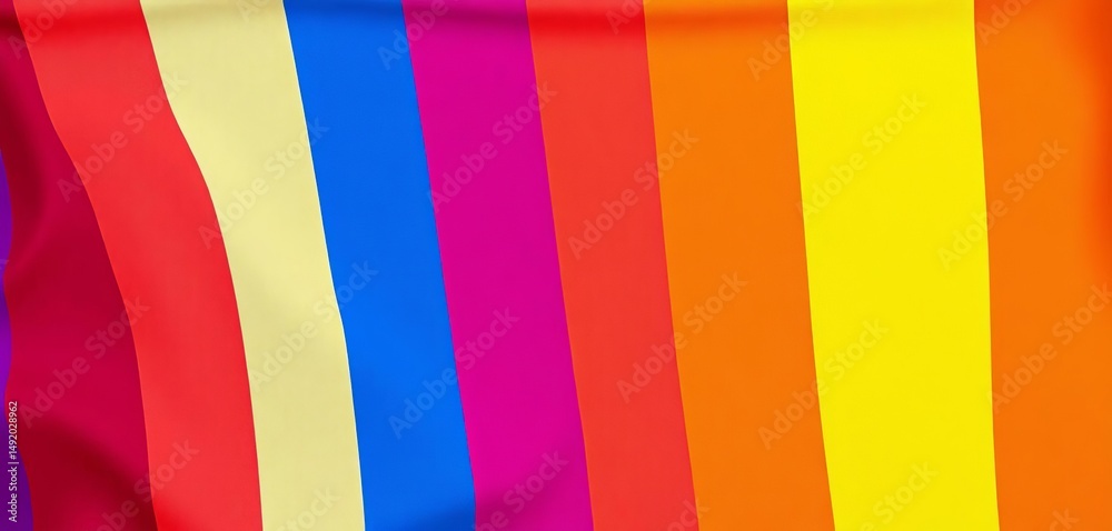 Obraz premium Crisscross stripes of progress pride flag colors form a vibrant background ideal for Pride Month banners, banner, lesbian
