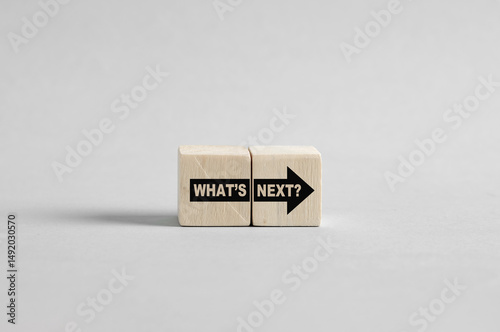 What's next question on wooden blocks with arrow pointing right