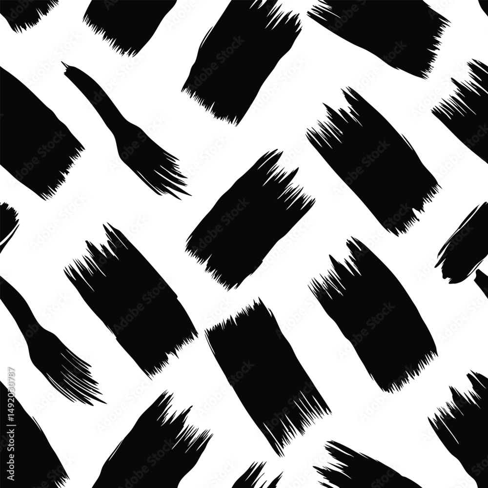 Black Paint Brush Strokes Seamless Pattern Vector Art and Illustration – Abstract Texture Background
Black Paint Brush Strokes Seamless Pattern Vector Art and Illustration – Abstract Texture Background
