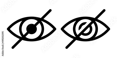 Sensitive eye sign icon simple design