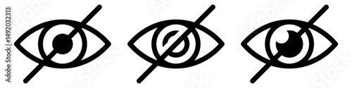 Sensitive eye sign icon simple design
