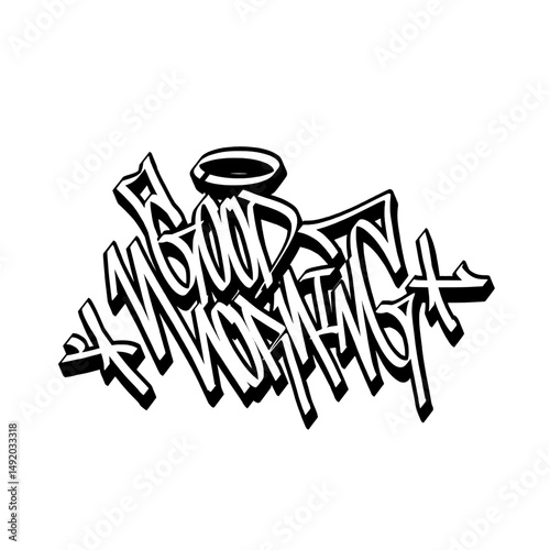 vector greeting in graffiti writing style