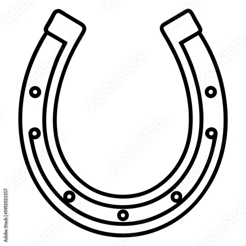 Lucky-horseshoe vector graphic for shirts, crafts, and festive decor.
 