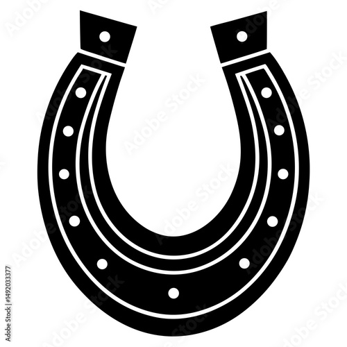 Lucky-horseshoe vector graphic for shirts, crafts, and festive decor.
 