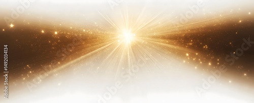 Radiant light burst with stunning beams and a soft glow, isolated 