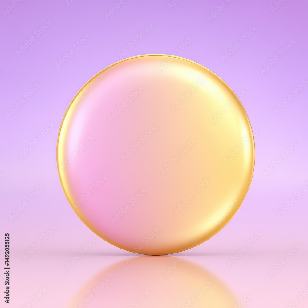 Obraz premium A stunning sphere showcasing a gradient of warm golden and soft pink hues set against a gentle pastel purple background reflecting a sense of modern elegance and minimalist design
