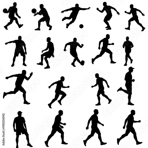 Wallpaper Mural Silhouette Athletes in Motion AI Generated Torontodigital.ca