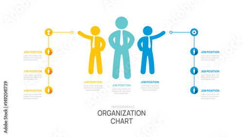 organization chart Infographic template for business with avatar icons. vector illustration.