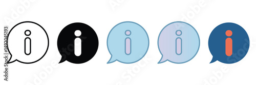 Information Icon Set Multiple Style Collection