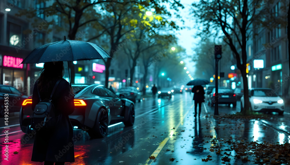 custom made wallpaper toronto digitalA city street melting like wax under a pink sky, people walking upside-down, modern surreal painting aesthetic, hyperrealistic texture