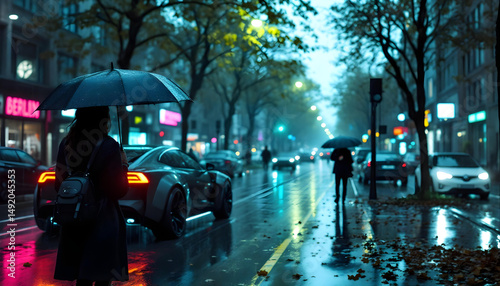 Wallpaper Mural A city street melting like wax under a pink sky, people walking upside-down, modern surreal painting aesthetic, hyperrealistic texture Torontodigital.ca