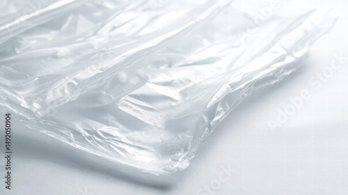 Translucent plastic material: A simple yet evocative image features several sheets of transparent plastic, catching the light to showcase their texture and purity.