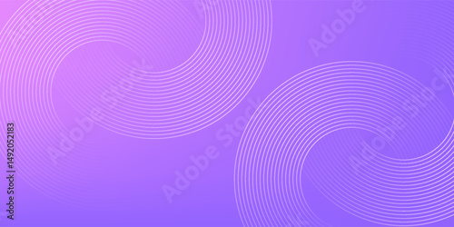 Abstract circle lines on pink and purple background. Geometric stripe line art design for poster, brochure, cover, website, header, web banner, presentation.